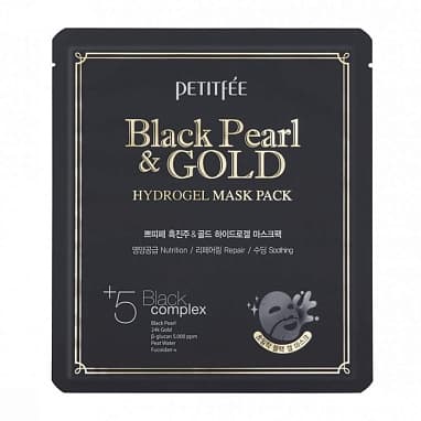 PETITFEE ГИДРОГЕЛЕВАЯ МАСКА ЧЕРНЫЙ ЖЕМЧУГ И ЗОЛОТО BLACK PEARL & GOLD HYDROGEL MASK PACK